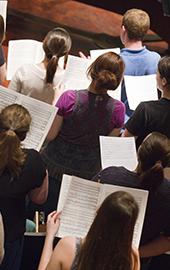 Choral students rehearse